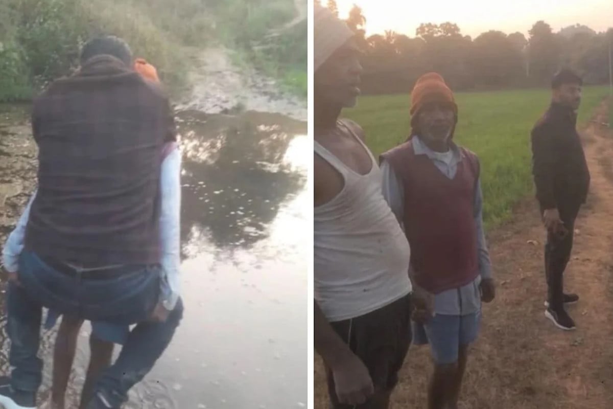 বৃদ্ধের পিঠে চড়ে নালা পার, সরকারি কর্মকর্তা বরখাস্ত